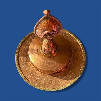 Handmade copper offering mandala set