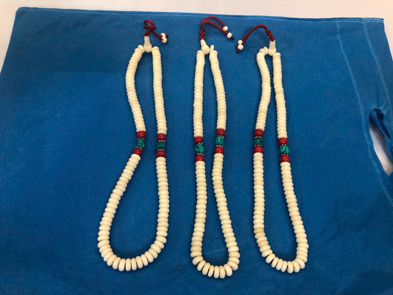 Yak Bone Mala 108 Beads | Tibetan Vajrayana Chöd Practice Mala | Sacred Buddhist Prayer Beads