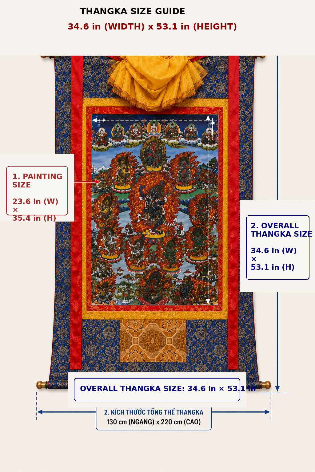 卓玛那嫫唐卡(Troma Nagmo Thangka)— 敦珠新伏藏传承(Dudjom Tersar) 2 Troma Thangka big English Overall 88x 135cm 1