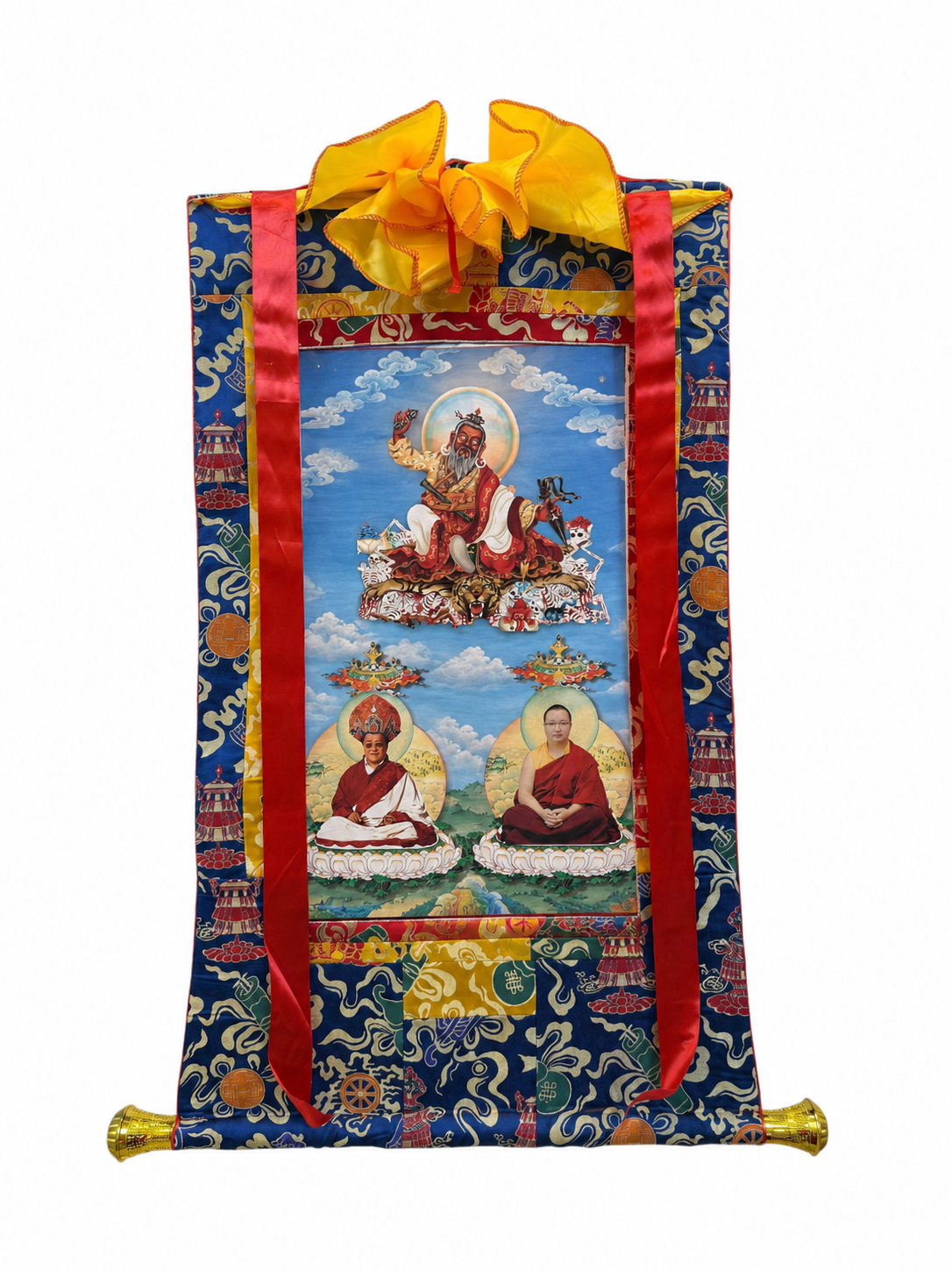 Three Dudjom Patriarchs Thangka | Dudjom Lingpa, Dudjom Rinpoche & Dudjom Sangye Pema Shepa