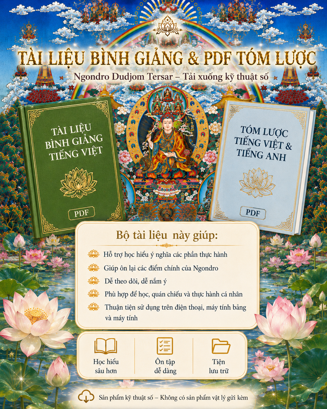 NGONDRO DUDJOM TERSAR – MP3 Chanting Audio, Vietnamese PDF Practice Text, Vietnamese Commentary & Vietnamese-English PDF Summary | Digital Download 3 anh 5