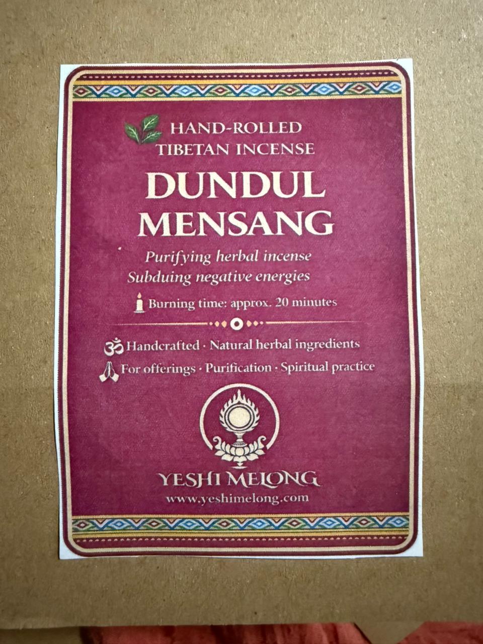🌿 西藏沉香锥 · DULDUN MESANG 3 huong cuon tay 20 phut