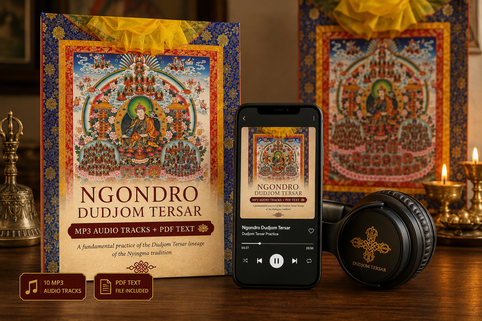 NGONDRO DUDJOM TERSAR – MP3 Chanting Audio, Vietnamese PDF Practice Text, Vietnamese Commentary & Vietnamese-English PDF Summary | Digital Download