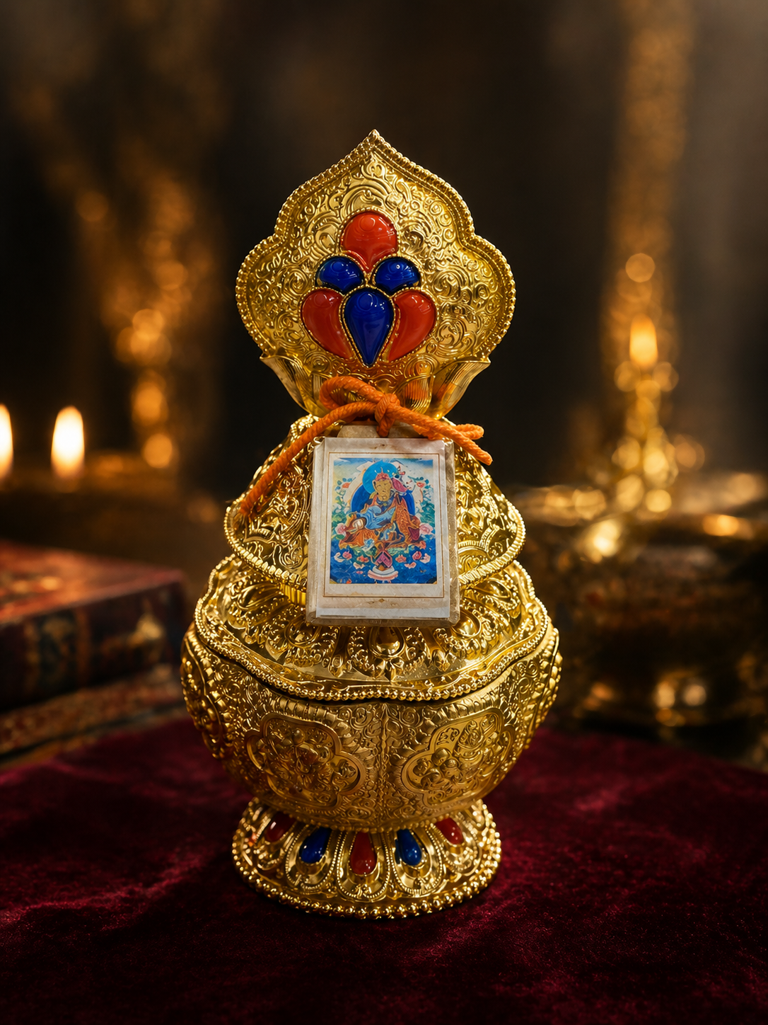 Guru Orgyen Norlha Wealth Vase – Blessed Vajrayana Ritual Object for Prosperity, Yang Energy & Auspicious Conditions