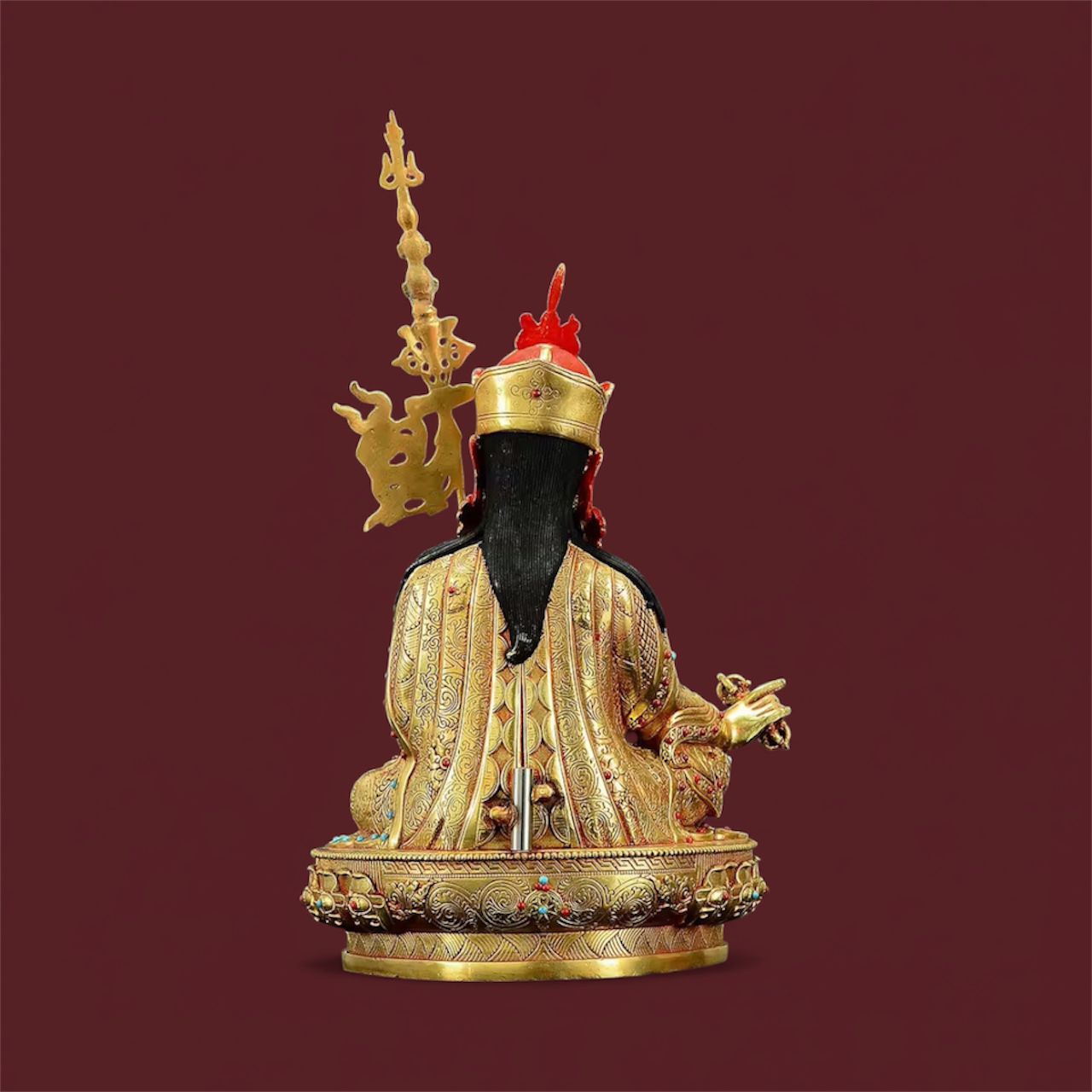 Consecrated Guru Rinpoche Statue – Blessed Padmasambhava Tibetan Buddhist Statue, Dudjom Tersar 10.6 inches tall 4 LUNG