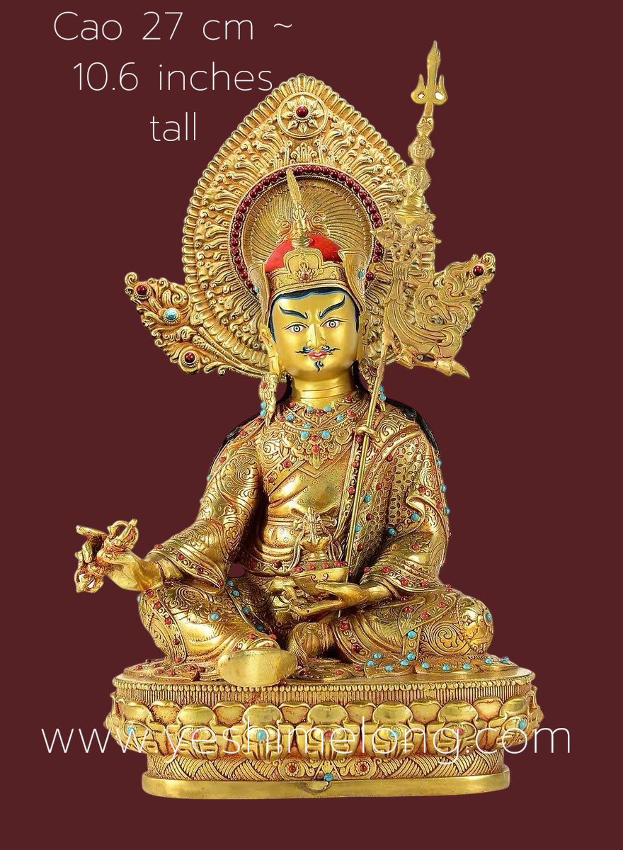 Consecrated Guru Rinpoche Statue – Blessed Padmasambhava Tibetan Buddhist Statue, Dudjom Tersar 10.6 inches tall