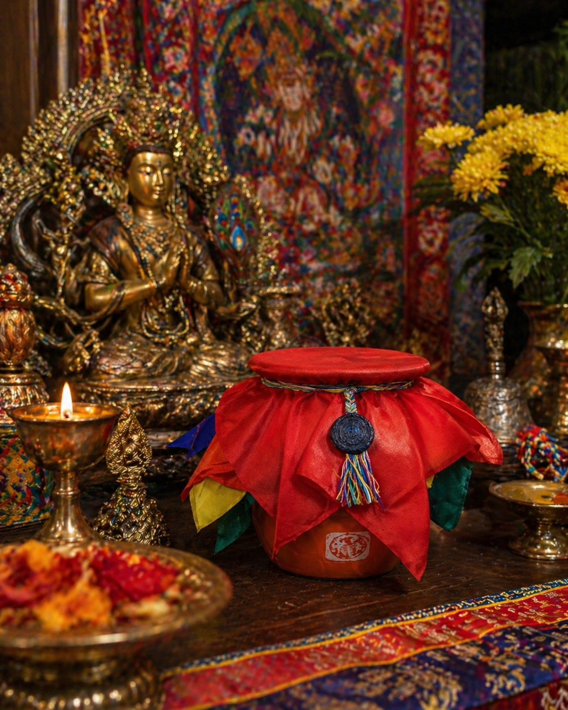 Bình Tài Bảo Dzambhala Từ Tu Viện Chorten Sikkim – Pháp Bảo Gia Trì Của Ngài Dodrupchen Rinpoche 4 bao binh dodrupchen