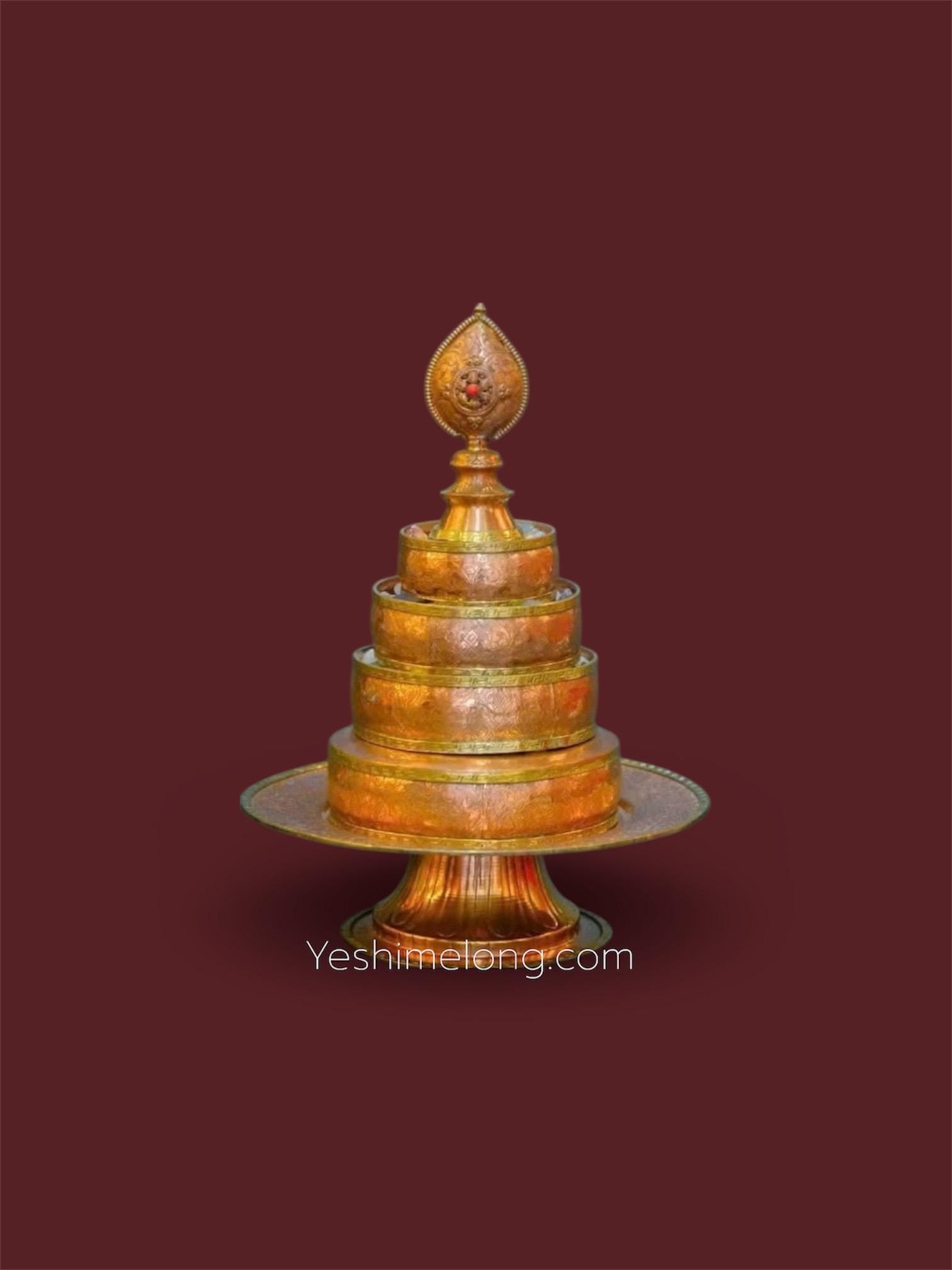 Mandala cúng dường bằng đồng, handmade 5