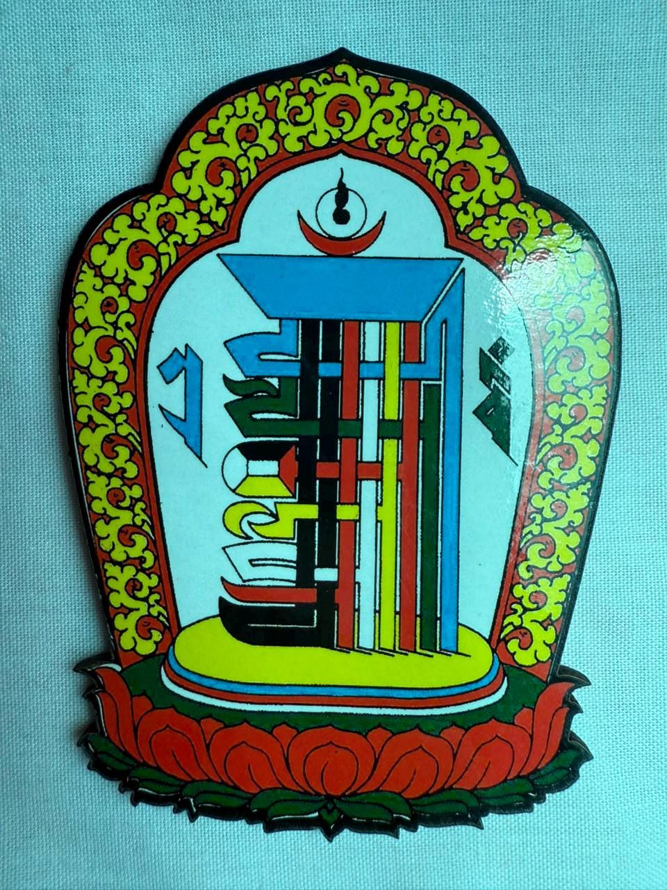 Blessed Kalachakra Symbol Magnet – 10 × 7 cm