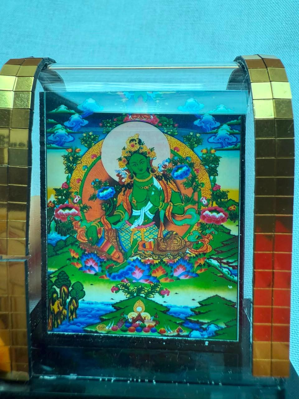 Blessed Green Tara Mini Shrine – 5 × 6 cm 5