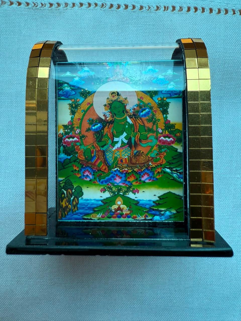 Blessed Green Tara Mini Shrine – 5 × 6 cm