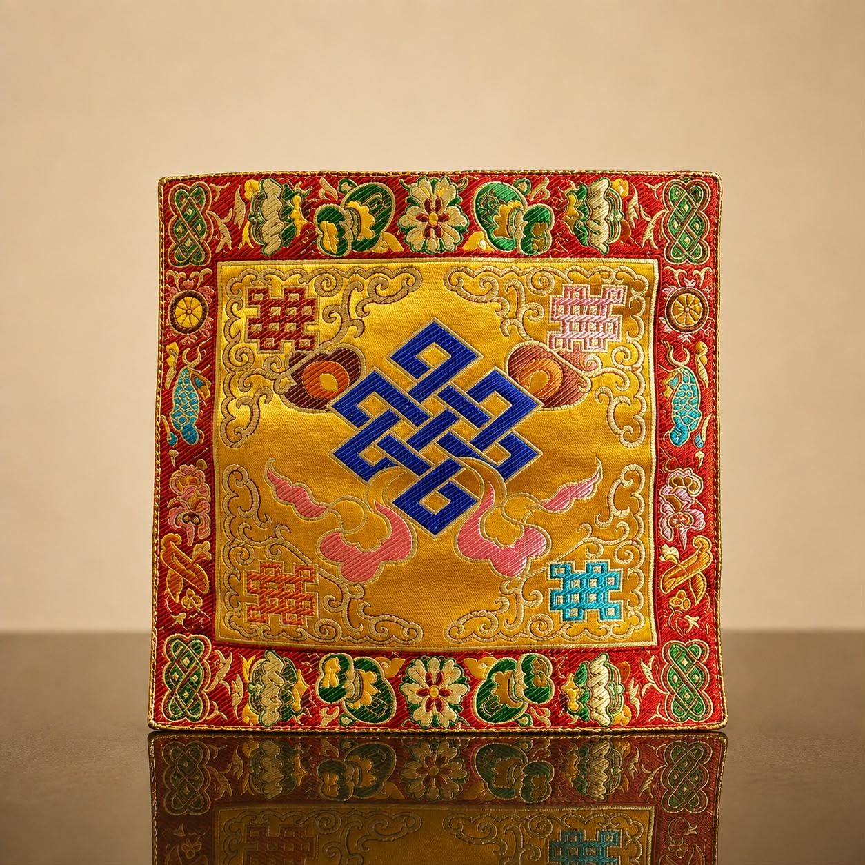 Vajra & Bell Brocade Mat – Eight Auspicious Symbols, 21 cm 7