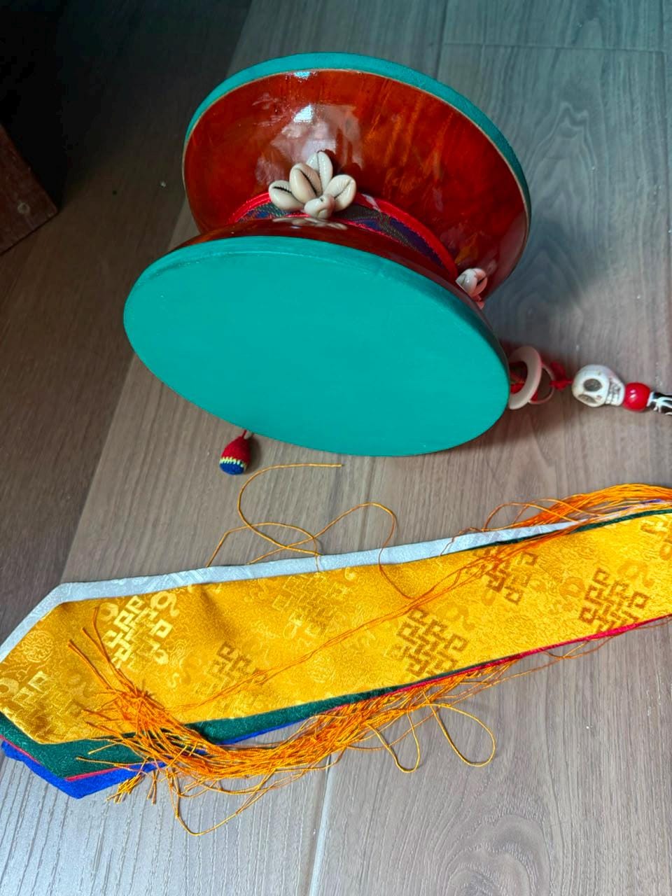 Bhutanese Chöd Damaru – Genuine Leather